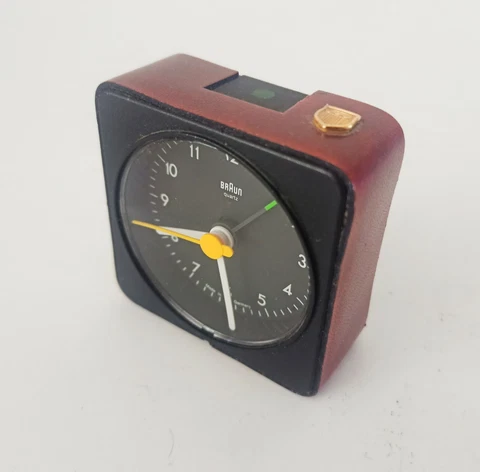 Vintage Braun Alarm Clock Special Edition Leather Deiter Rams Era Cover