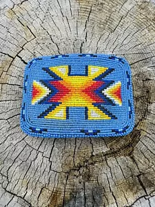 Nativi americani grandi semi vintage cintura fibbia fiore fatta a mano/turchese/ - Foto 1 di 13