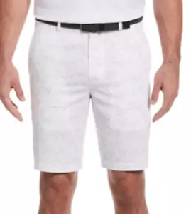 PGA Tour Golf Shorts Mens 38 Inch Seer Sucker White Bamboo Palm Tree Printed - Picture 1 of 4