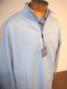 Suéter de tela de rendimiento Hickey Freeman de micro rayas 1/4 cremallera nuevo con etiquetas grande $125 - Imagen 1 de 10