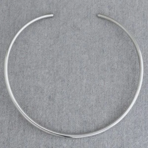 Vintage Sterling Silver Minimalist Modernist Tube Collar Choker Necklace 14” - Picture 1 of 6