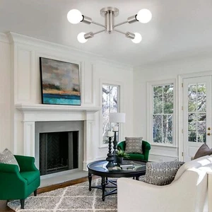 Silver Sputnik Chandelier Ceiling Light Fixture Dining Room Antique Lighting Bar - Picture 1 of 13