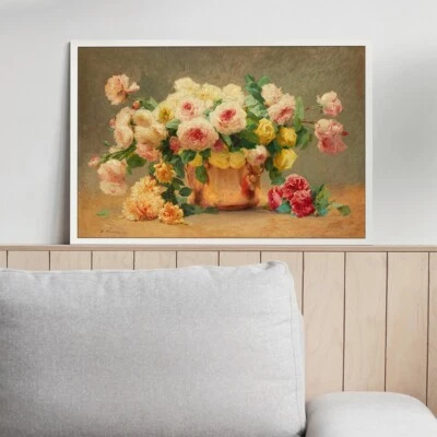 Still Life of Roses Canvas Painting Wall Art Posters Print For Home Decor Mural - Image 1 of 4