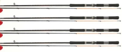 4ea ZEBCO CRAPPIE FIGHTER 2ea 10' AND 2ea 12' RODS ONLY  POLE ORANGE/BLACK - Image 1 of 3