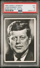 1964 Topps John F. Kennedy 41 President Kennedy Portrait PSA 5 Excellent