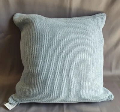 Ralph Lauren WALKER 牛津蓝色种子缝制针织 20x20 枕头 MRSP115 美元全新带标签 — 第 1/4 张图片