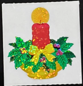 Sandylion Vintage Shiny CHRISTMAS CANDLE Scrapbooking Stickers E39 Retd Design - Picture 1 of 1