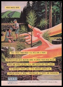 Mead Papers 1950s Print Advertisement Ad 1959 Paper Manufacturing Pine Tree - Picture 1 of 1