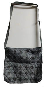 Quilted Pocket Book Shoulder Bag Tote Gray Black 15"x15"x2" Lightweight - Picture 1 of 5