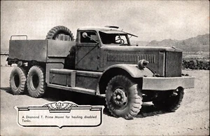 Rare Diamond T Prime Disabled Tank Mover Lithograph WWII Era Army USA Vintage - Picture 1 of 1