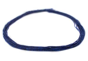 Extra Tiny Lapis Lazuli Cylinder Beads 1mm Afghanistan Blue Gemstone - Picture 1 of 1