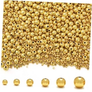 250Pcs 4mm 18K Gold Filled Spacer Beads for Jewelry Making, Smooth 4mmGold - Picture 1 of 8