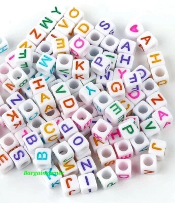 Jewellery Beads (C) Letter Bead Jewellery Art Craft Making Bracelet Beads 100Pcs - Image 1 of 4