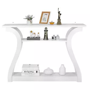 Hallway Console Table Entryway Side Sofa Accent Table with Curved Frame 3 Colors - Picture 1 of 35