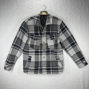 Volcom Jacket Shirt Mens Medium Flannel Work Button Snap Heavy Long Sleeve Plaid - Picture 1 of 18