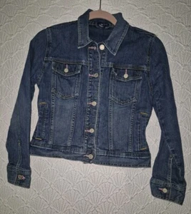 Girls Denim Jean Jacket Kids Gap Gap Stretch XL (12) Pink Hummingbird Good Cond - Picture 1 of 9