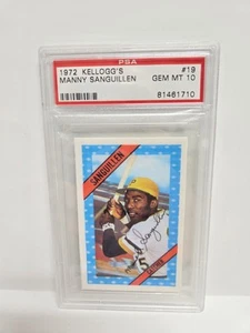 1972 Kellogg's Manny Sanguillen PSA 10 Gem Mint #19 - Bild 1 von 2