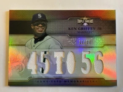 2014 Topps triple threads Ken Griffey Jr  6 piece jersey pinstripe number 11/27! - Image 1 of 2