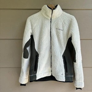 Women’s Columbia Sportswear Pearl Plush White Fleece Full Zip Jacket Size M - Picture 1 of 5