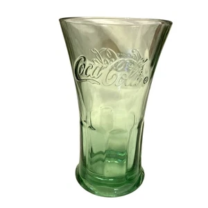 "Coca-Cola 16 oz LIBBY vaso acanalado verde pesado vintage 6"" de alto" - Imagen 1 de 8