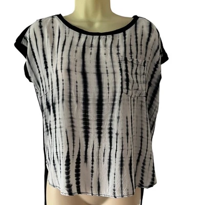 Double Zero S Black & White Batik Front Top - Image 1 of 4