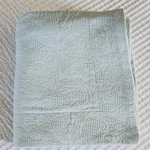 Sferra ITALY King Matelasse Pillow Sham 35X23 Aquamarine 100% Cotton EUC quilted - Picture 1 of 4