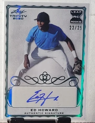 2020 Leaf Trinity * Ed Howard * RC Autogragh #ed 22of 25 * Cubs - Image 1 of 2