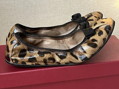 Auténticos Zapatos Planos Salvatore Ferragamo Nuevos My Joy Varina Leopardo 7.5 M Foto 1 de 4