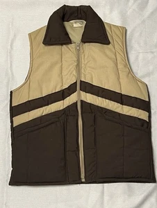 VTG 70s 80s Nelson Men's Zip Up Vest Made in USA Size S M - Picture 1 of 4