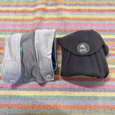 Lot of 2 Gray Trtl and Trtl + Fleece Travel Pillow Adjustable Head Support READ - Image 1 of 3