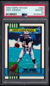 1990 TOPPS TIFFANY "SUPER ROOKIE" #482 TROY AIKMAN HOF PSA 10 GEM MINT #50769737 - Picture 1 of 2