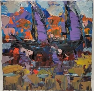 Abstract Sailboat Painting Annapolis Maryland Art - Picture 1 of 12