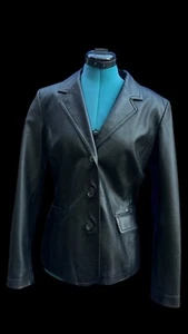 CLIO Woman's 100% Leather Jacket RN-58985 Button Up Lined Great Condition Size 8 - Picture 1 of 18