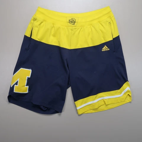 Michigan Wolverines Shorts Mens Large Blue Yellow Adidas Cover