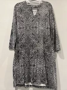 Coolibar Oceanside Tunic Black Floral Beach Dress UPF 50+ UV Protection - S UK10 - Picture 1 of 18
