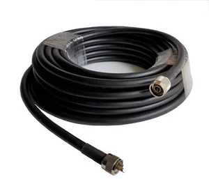 25' Coax Cable Assembly Jumper Double Shielded RG213 PL259 to N Male Connectors - Picture 1 of 2