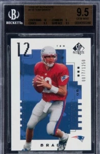 2000 tom brady sp authentic rookie card number 118 gem mint 9.5