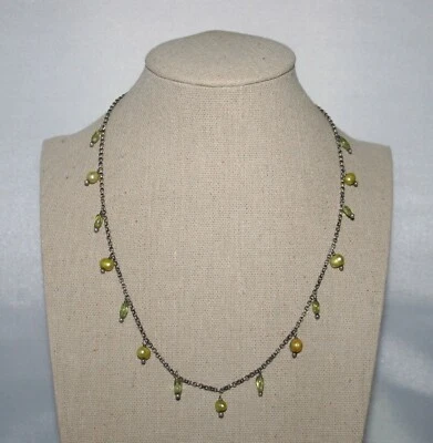 Collar Silpada de plata esterlina cadena oxidada perlas de agua dulce y peridoto N1373 Foto 1 de 3