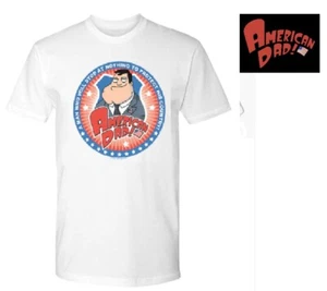 Maglietta American Dad Stop at Nothing to protect his country bianca S L XL nuova - Foto 1 di 1