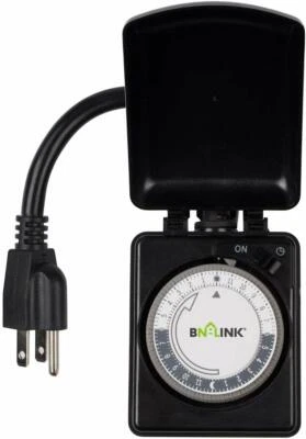 BN-LINK Outdoor Mechanical Plug in Outlet Timer -Heavy Duty 24 Hr Dual Outlet - Image 1 of 4