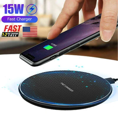 15W Wireless Fast Charger Charging Pad Dock for Samsung & iPhone 12/13/14 Series - Image 1 of 4