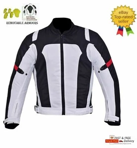 Men Motorcycle Jacket Cordura Waterproof CE Armoured Textile Motorbike Jackets - Picture 1 of 10