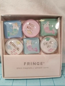 FRINGE - MerCats theme 6 Glass Magnets, 3 Round and 3 Square - Brand New - Picture 1 of 8
