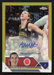 2023 Topps cromo McDonald's All American Amanda Muse refractor amarillo automático #/75 - Imagen 1 de 2