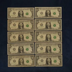 Lot of 10 $1 Federal Reserve Star Notes - Free Shipping USA - Picture 1 of 3