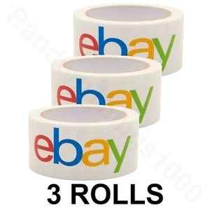 Cinta de Embalaje 3 Rollos Envío Sellado Blanco Opaco Marca eBay Color Logo  - Imagen 1 de 4