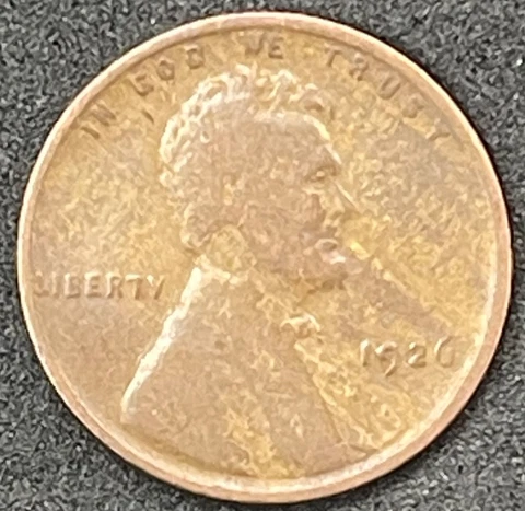 Vintage 1926 Wheat Penny No Mint Mark Light Toned,Multiple Errors Cover