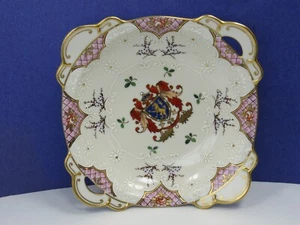 NORITAKE Art Deco British Lion Coat of Arms Crest Hand Painted Bowl Red M Wreath - Picture 1 of 10