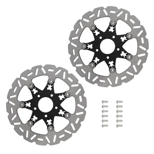 2pcs Brake Rotor Front for Harley Davidson Softail Dyna 2006-2017 11.8inch Black - Foto 1 di 11