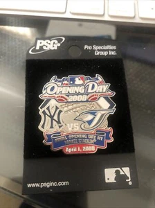 2008 NEW YORK YANKEES BLUE JAYS OPENING DAY PIN FINAL @ YANKEE STADIUM JETER - Picture 1 of 2